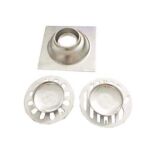 High Quality Square 4 Inch 2 Mm Thin 201 Stainless Steel Engineer Style Shower Toilet Kitchen Floor Drain