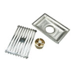 201 Stainless Steel Light Bamboo Pattern Rectangular 10*15cm Bathroom Copper Magnetic Odor Proof Core Floor Drain