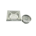 ज़ुन्जिया/झिन्झिजिया – 15 *15 सेमी 6 मिमी मोटा पैलिसेड पैटर्न 201 बड़े सामान्य गंध रोधी कोर के साथ स्टेनलेस स्टील किचन स्क्वायर फ़्लोर ड्रेन