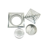 ज़ुन्जिया/झिन्झिजिया – 15 *15 सेमी 6 मिमी मोटा पैलिसेड पैटर्न 201 बड़े सामान्य गंध रोधी कोर के साथ स्टेनलेस स्टील किचन स्क्वायर फ़्लोर ड्रेन