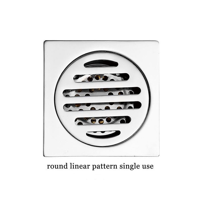 Hot Square 6mm Thick 4 santimetatra 201 Stainless Steel Round Apple Pattern Bathroom Shower Brass Anti Odor Floor Drain with Bayonet —XINZHIJIA/XUNJIA