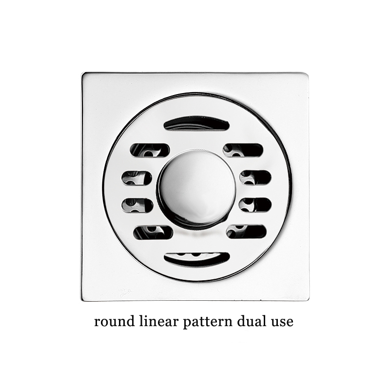 Hot Square 6mm Thick 4 santimetatra 201 Stainless Steel Round Apple Pattern Bathroom Shower Brass Anti Odor Floor Drain with Bayonet —XINZHIJIA/XUNJIA