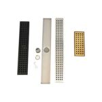 Stainless steel large displacement shower room with rectangular hole grid floor drain