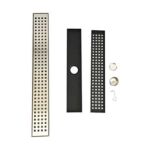 Stainless steel large displacement shower room with rectangular hole grid floor drain