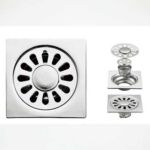 Xunjia/xinzhija – 10*10cm 2mm Thick 201 Stainless Steel Water Drop Like Square Floor Drain with Common Odor Proof Core