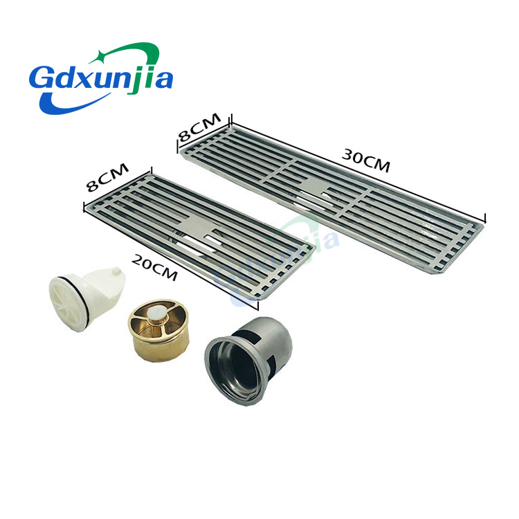 Hot Sale 201 Stainless Steel 8*20 8*30cm Thickened Bathroom High Quality Durable Floor Drain