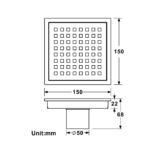 Premium Stainless Steel Hidden Grid Floor Drain with Base – Efficient Drainage